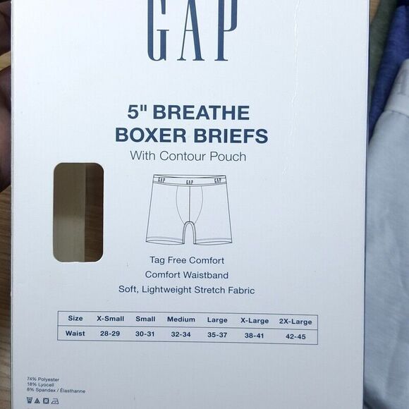 GAP Boxer Briefs Mens Small Blue Green 3-Pack 5" Breathe Contour Pouch Stretch - Picture 3 of 5